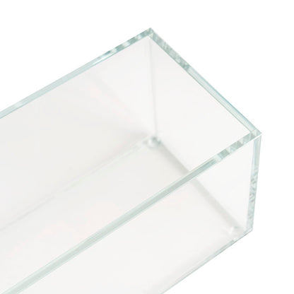 Crystal Glass Rectangle Low Rise Trough Clear (40x12cmH)