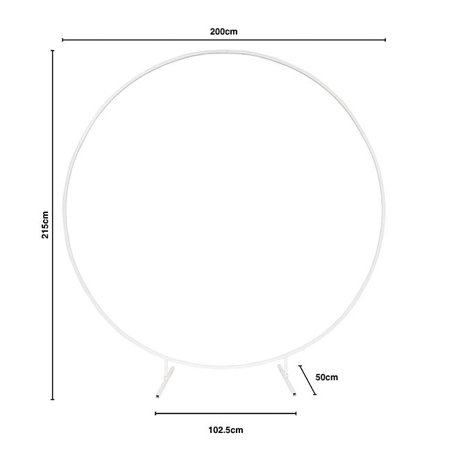 Backdrop Large Circular Frame Only White (200cmDx215cmH)