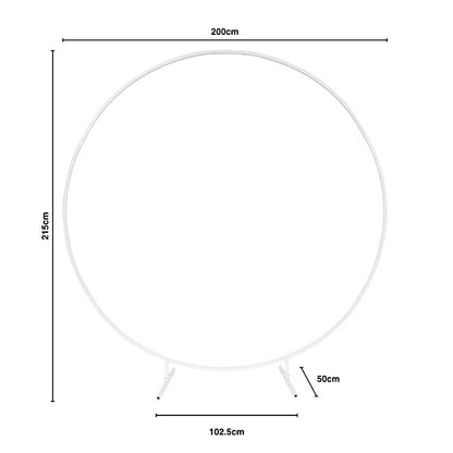 Backdrop Large Circular Frame Only White (200cmDx215cmH)