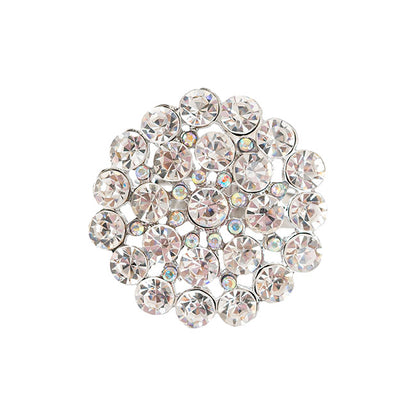 Diamante Flower Napkin Ring Pack 4 Silver (3.8x4.5cmH)