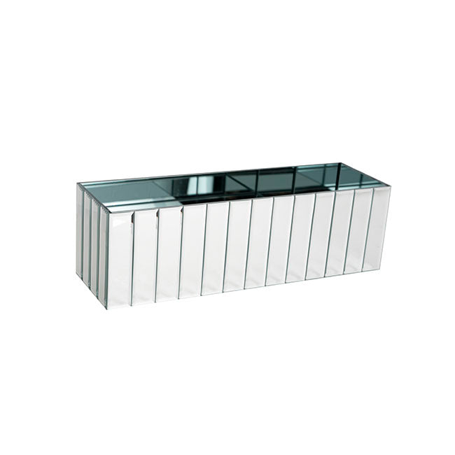 Mirror Strip Trough Glass Vase Silver (40cmLx12cmH)