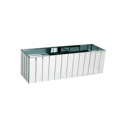 Mirror Strip Trough Glass Vase Silver (40cmLx12cmH)