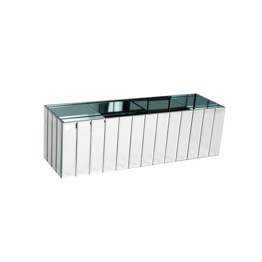 Mirror Strip Trough Glass Vase Silver (40cmLx12cmH)