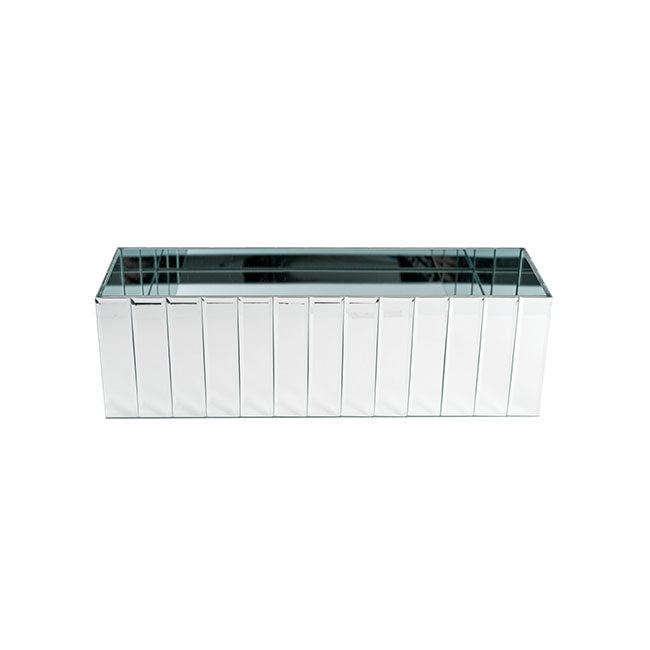 Mirror Strip Trough Glass Vase Silver (40cmLx12cmH)