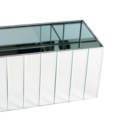 Mirror Strip Trough Glass Vase Silver (40cmLx12cmH)