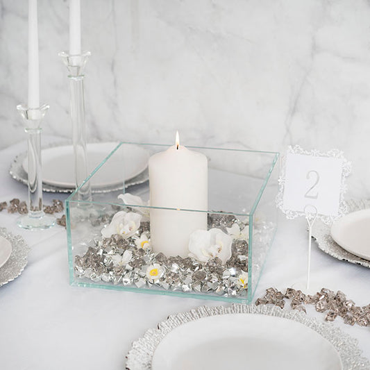 Crystal Glass Square Trough Clear (30x15cmH)