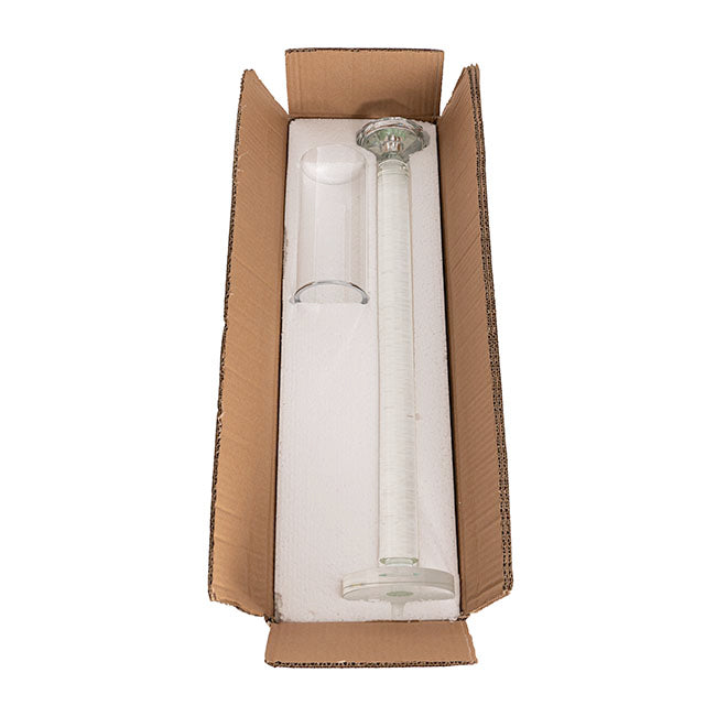 Crystal Glass Cylinder Candle Holder Clear (81cmH)