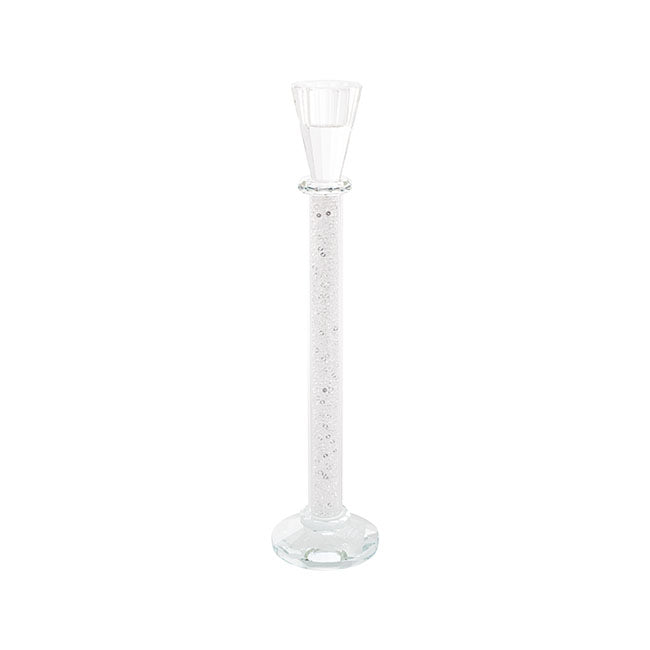 Crystal Glass Dinner Candle Holder Clear (30cmH)