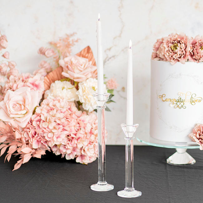 Classic Crystal Glass Candle Holder Clear (32cmH)