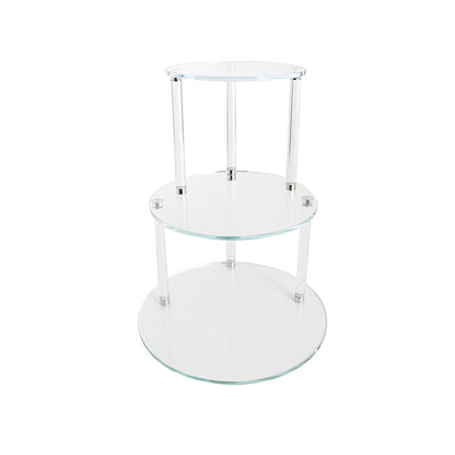 Crystal Glass 3 Tier Cake Display Stand Clear (38cmH)