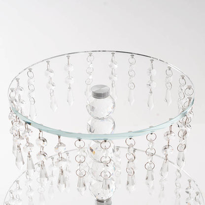 Elegant Crystal Cake Stand Round 2 Tier Clear (40cmH)