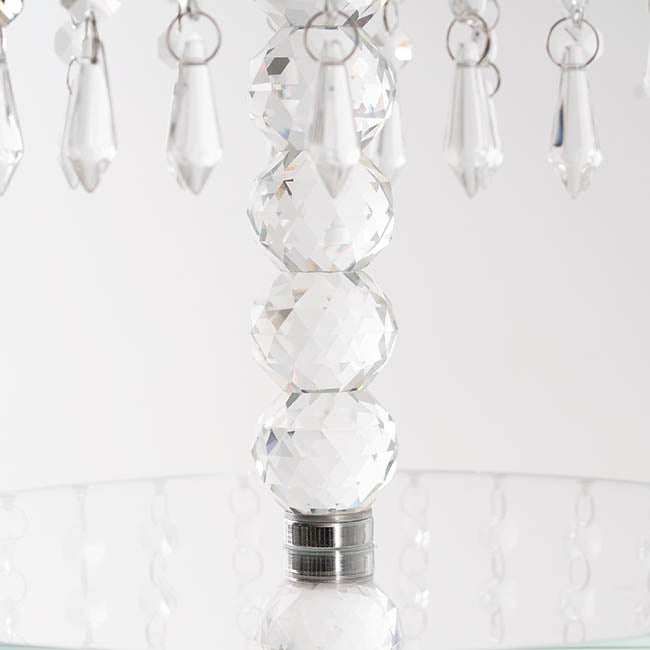 Elegant Crystal Cake Stand Round 2 Tier Clear (40cmH)