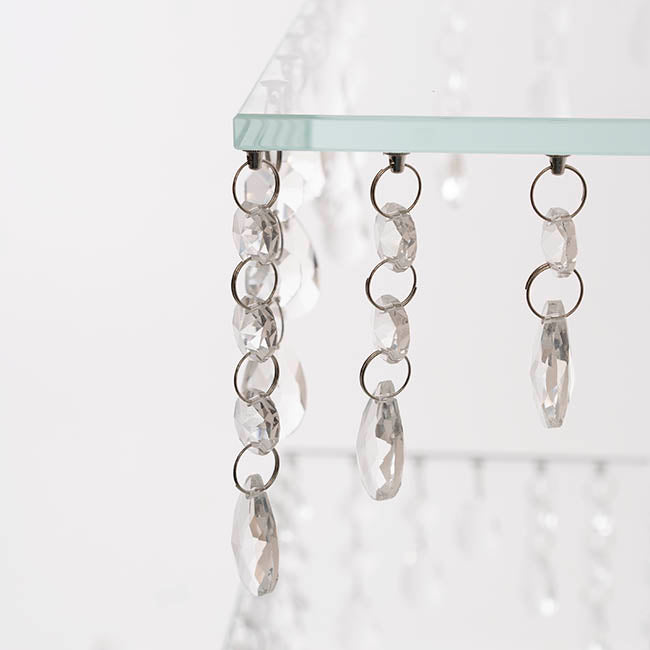 Elegant Crystal Cake Stand Square 2 Tier Clear (42cmH)