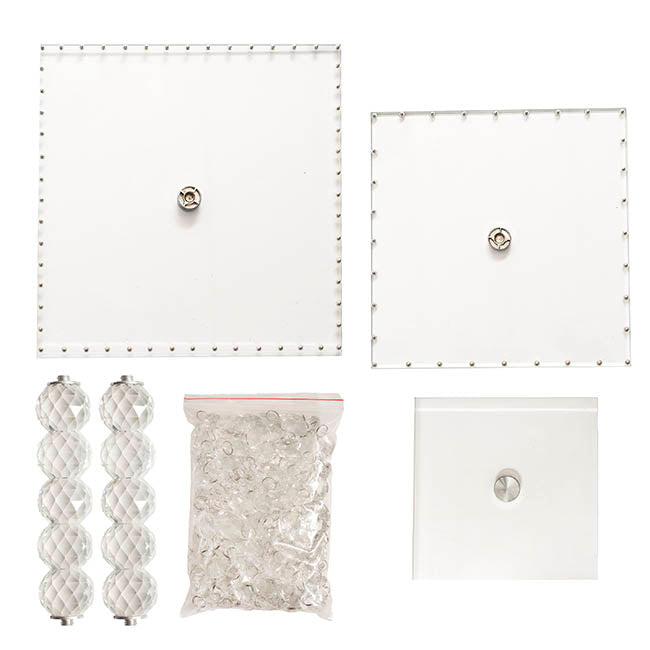 Elegant Crystal Cake Stand Square 2 Tier Clear (42cmH)