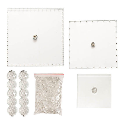 Elegant Crystal Cake Stand Square 2 Tier Clear (42cmH)