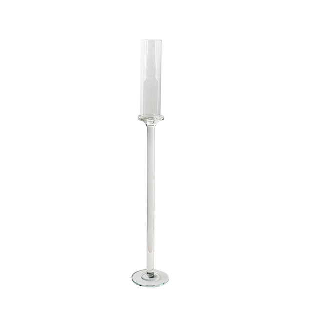 Crystal Glass Single Pillar Candle Holder Clear (100cmH)