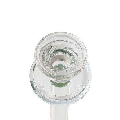 Crystal Glass 3 Head Linear Pillar Candelabra Clear (96cmH)