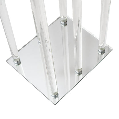 Crystal Glass 6 Head Spiral Pillar Candelabra Clear (130cmH)