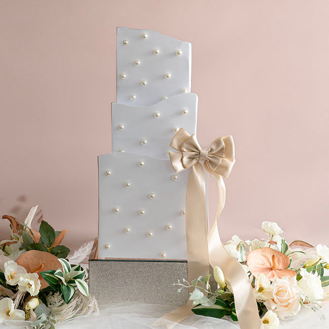 Mirror Diamond Square Platform Riser Silver (30x30x12cmH)