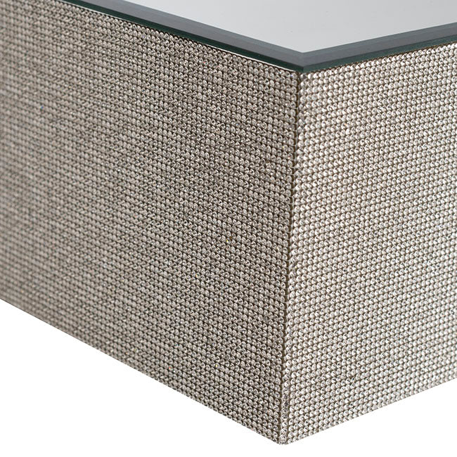 Mirror Diamond Square Platform Riser Silver (30x30x12cmH)