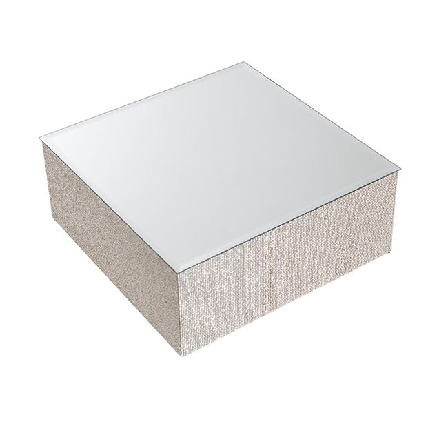 Mirror Diamond Square Platform Riser Silver (30x30x12cmH)