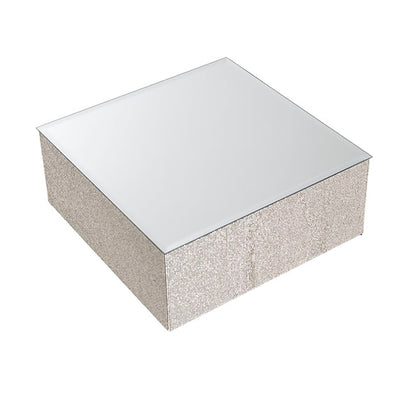 Mirror Diamond Square Platform Riser Silver (30x30x12cmH)