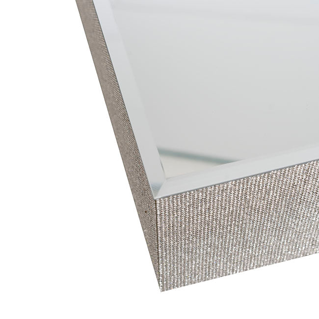Mirror Diamond Square Platform Riser Silver (30x30x12cmH)