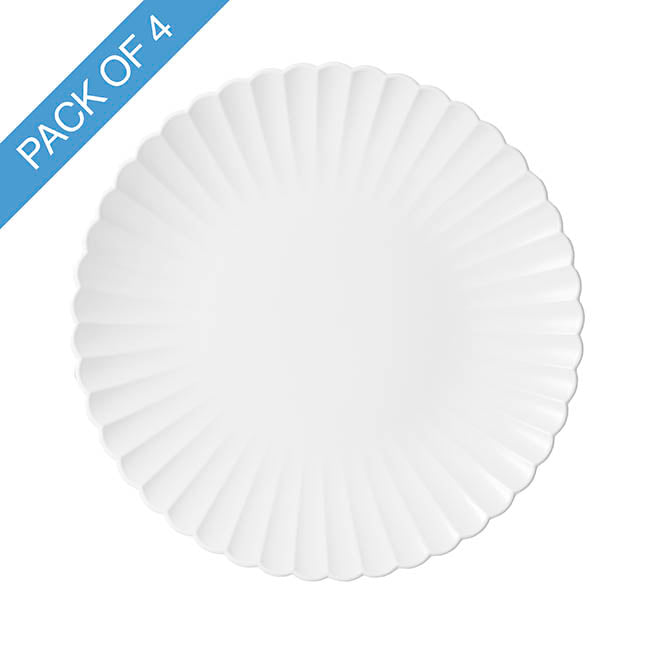 Charger Plate w Curved Edge Pack 4 White (33cmD)