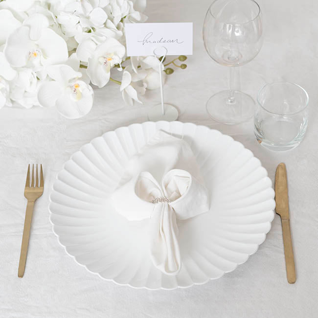 Charger Plate w Curved Edge Pack 4 White (33cmD)