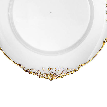 Gold Edge Vintage Charger Plate Pack 4 Clear (35.5cmD)