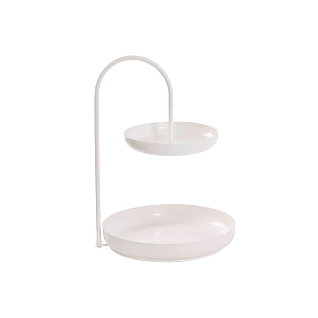Sally Cake Stand 2 Tier White (40cmH)