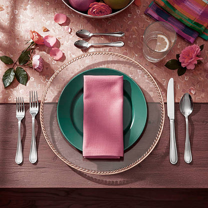 Modern Rose Gold Rim Charger Plate Pack 4 Clear (33cmD)