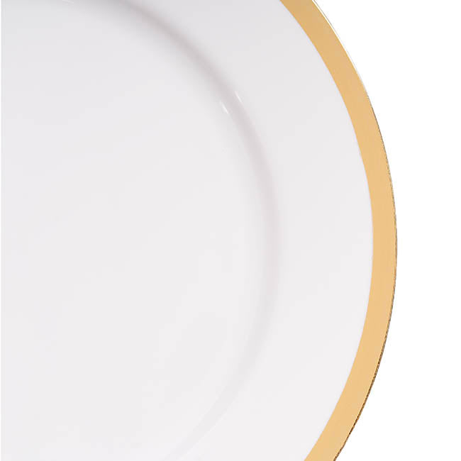 Champagne Gold Rim Charger Plate Pack 4 White (33cmD)