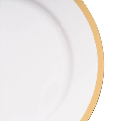 Champagne Gold Rim Charger Plate Pack 4 White (33cmD)
