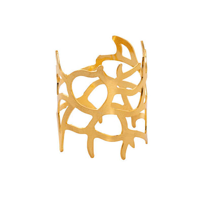 Seaside Coral Napkin Ring Pack 2 Gold (4.5cmD)