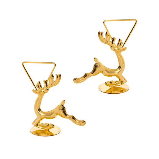 Reindeer Place Card Holder Pack 2 Gold (??cmH)