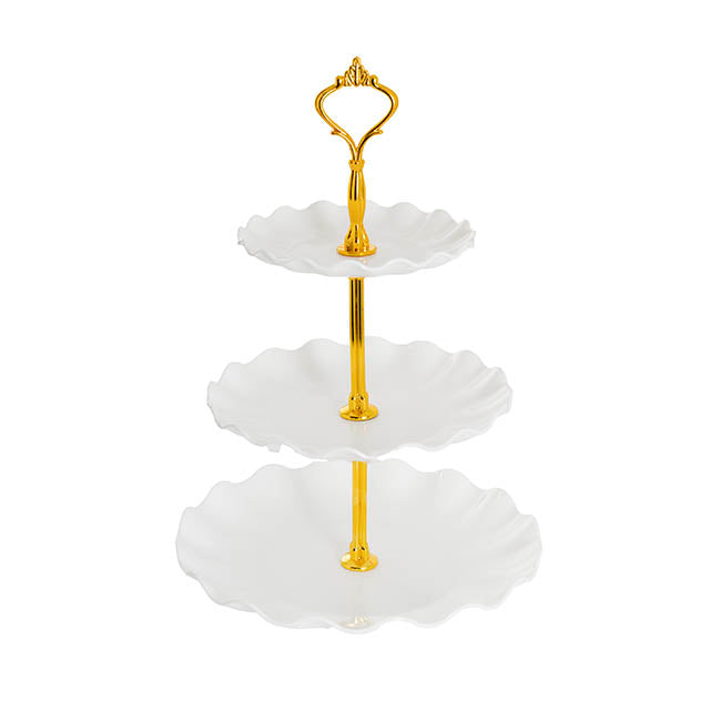 Elegant 3 Tier Cake Stand White (34cmH)