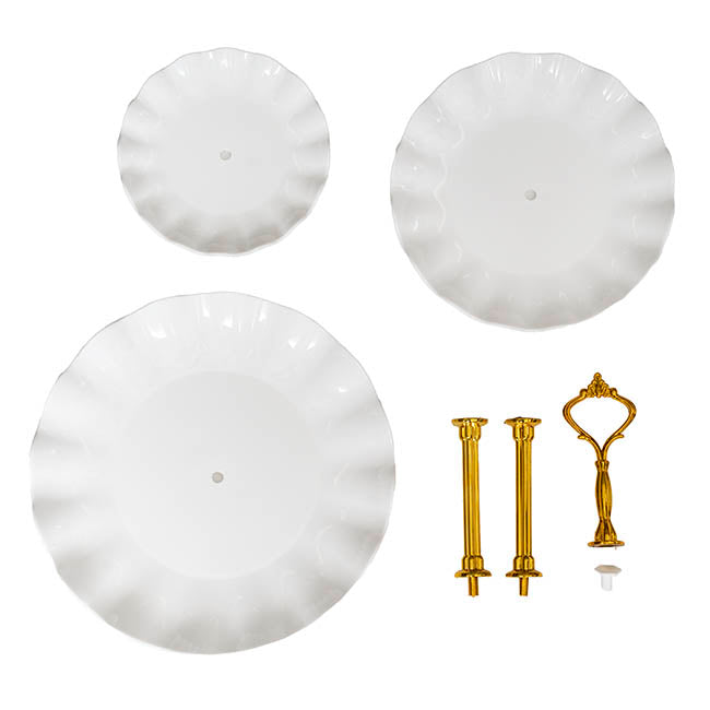 Elegant 3 Tier Cake Stand White (34cmH)