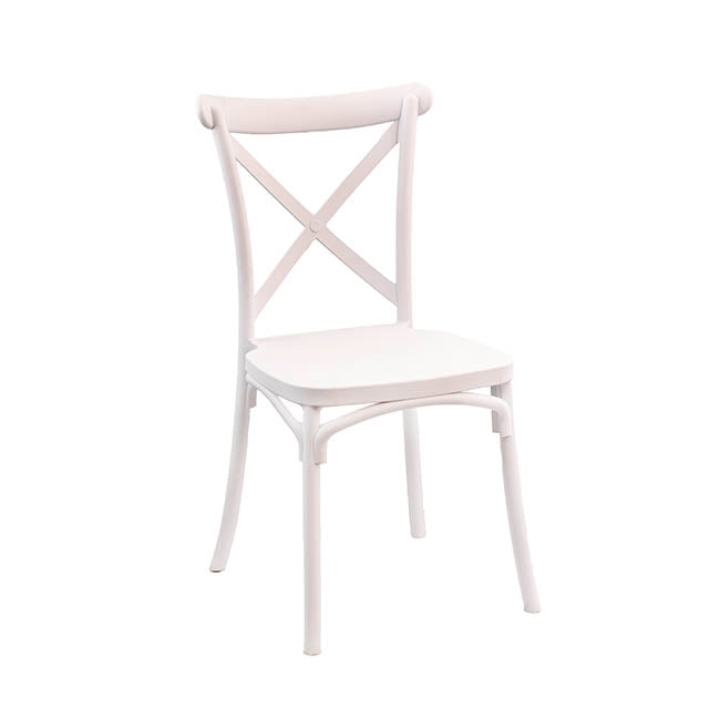 Premium Resin Event Cross Back Chair White (47.5x90cmH)