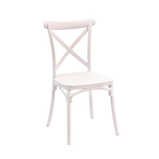 Premium Resin Event Cross Back Chair White (47.5x90cmH)
