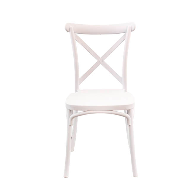 Premium Resin Event Cross Back Chair White (47.5x90cmH)