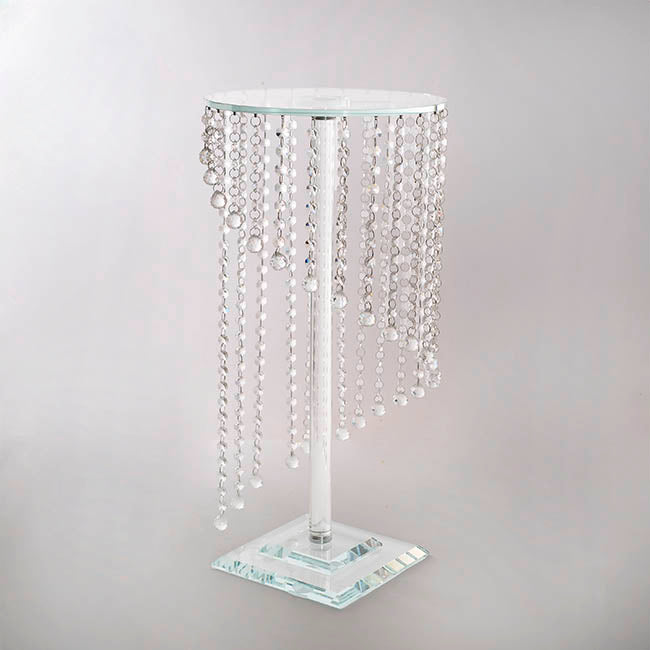 Spiral Crystal Centrepiece Stand Round Clear (62cmH)