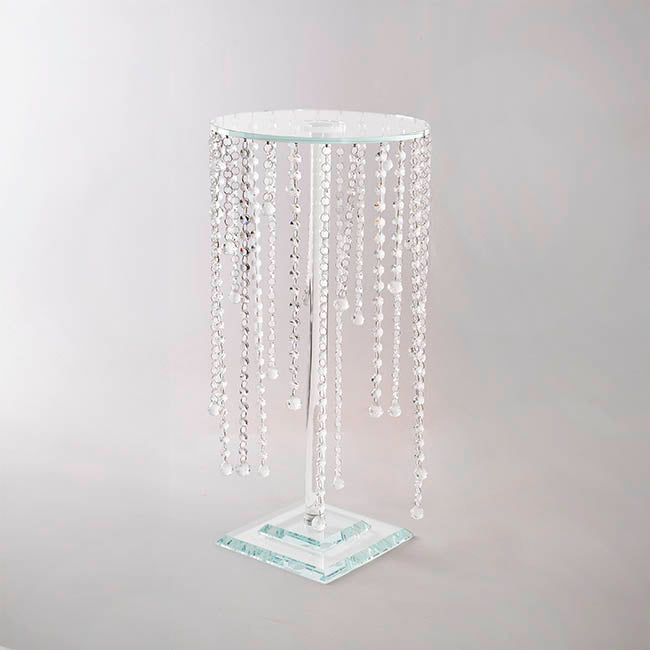 Spiral Crystal Centrepiece Stand Round Clear (62cmH)