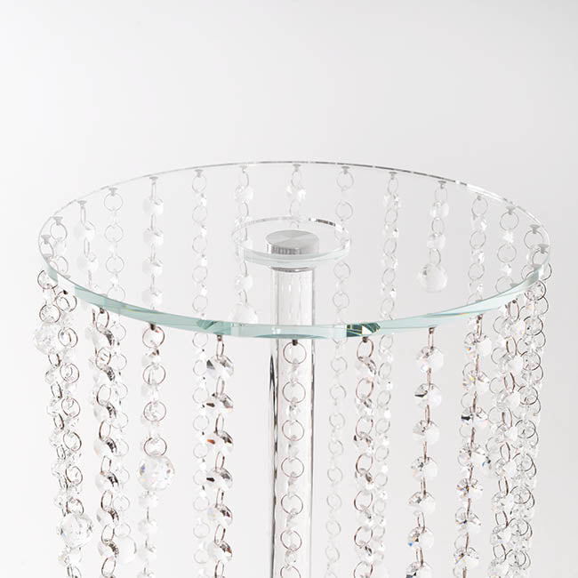 Spiral Crystal Centrepiece Stand Round Clear (62cmH)