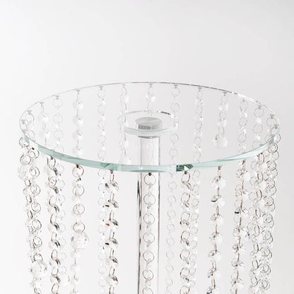 Spiral Crystal Centrepiece Stand Round Clear (62cmH)