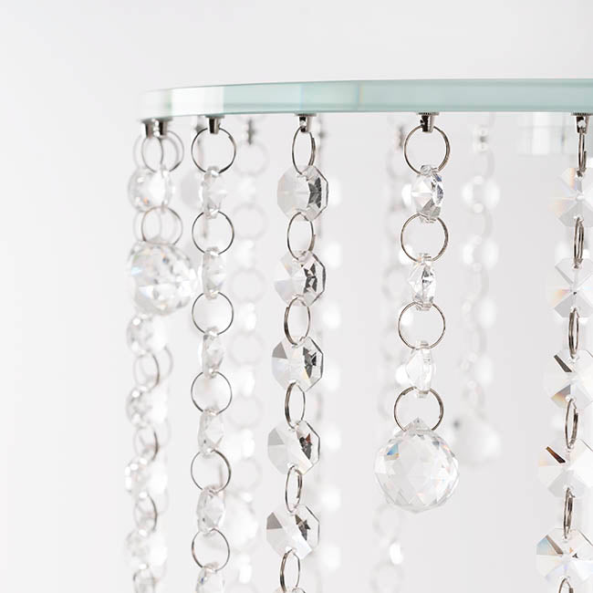 Spiral Crystal Centrepiece Stand Round Clear (62cmH)