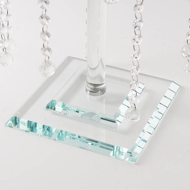 Spiral Crystal Centrepiece Stand Round Clear (62cmH)