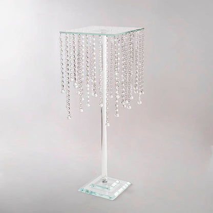 Hanging Crystal Centrepiece Stand Square Clear (84cmH)