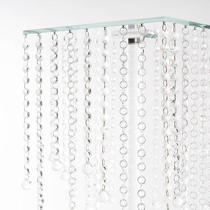 Hanging Crystal Centrepiece Stand Square Clear (84cmH)