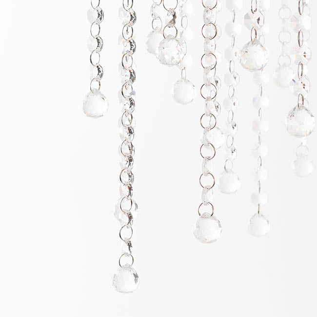 Hanging Crystal Centrepiece Stand Square Clear (84cmH)